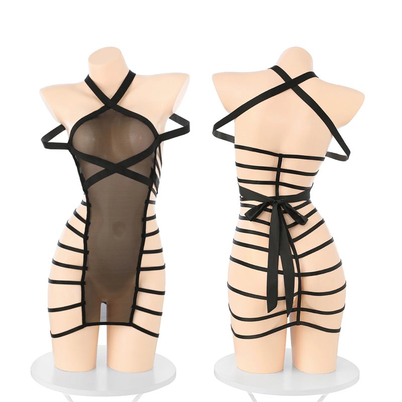 Strappy Lace-Up Sheer Babydoll - Sexy Babydoll Lingerie