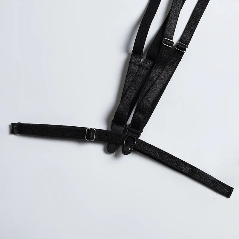 Strappy Open Cup Garter Set - Garter Lingerie Set