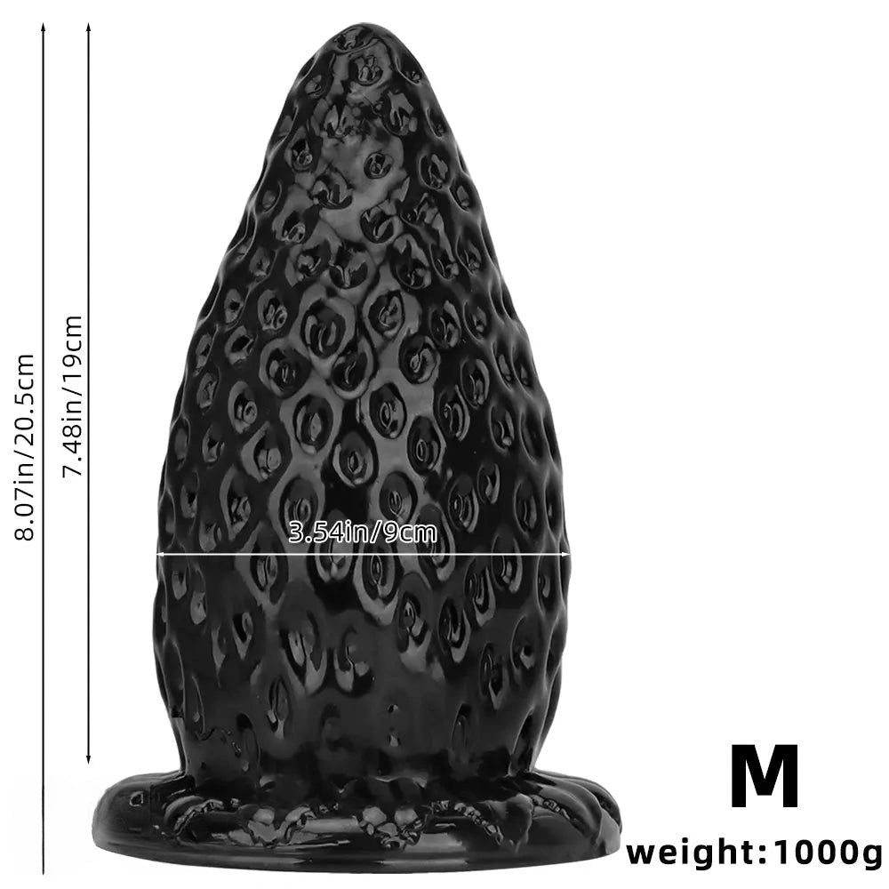 Strawberry Anal Plug, 3 Sizes - Thick PVC Butt Plug
