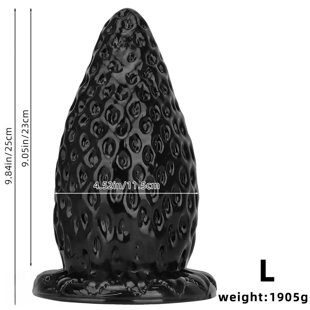 Strawberry Anal Plug, 3 Sizes - Thick PVC Butt Plug