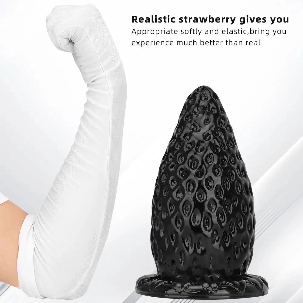 Strawberry Anal Plug, 3 Sizes - Thick PVC Butt Plug