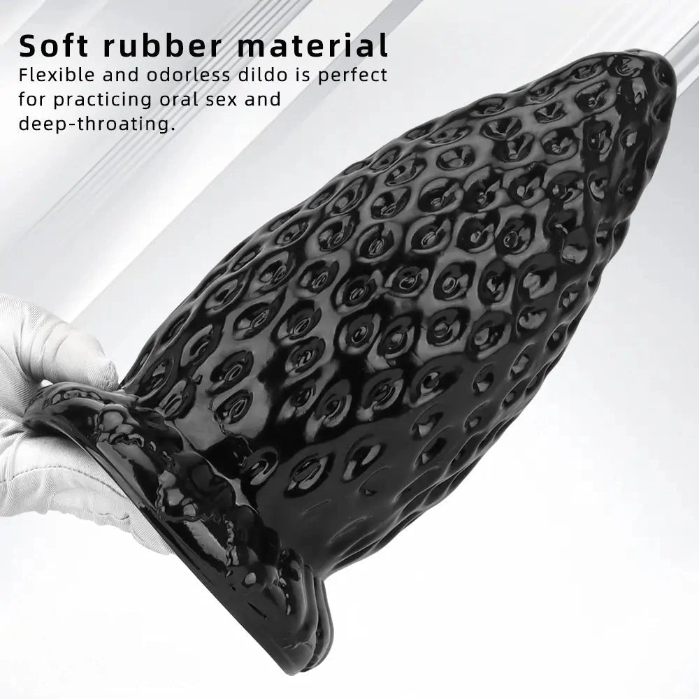 Strawberry Anal Plug, 3 Sizes - Thick PVC Butt Plug