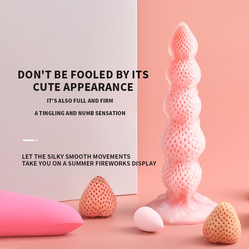 Strawberry Tower Suction Cup Dildo - Fantasy Dildo, 2 Sizes