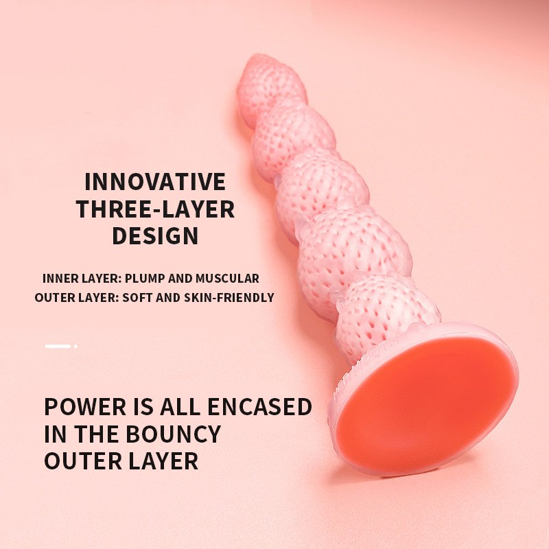 Strawberry Tower Suction Cup Dildo - Fantasy Dildo, 2 Sizes