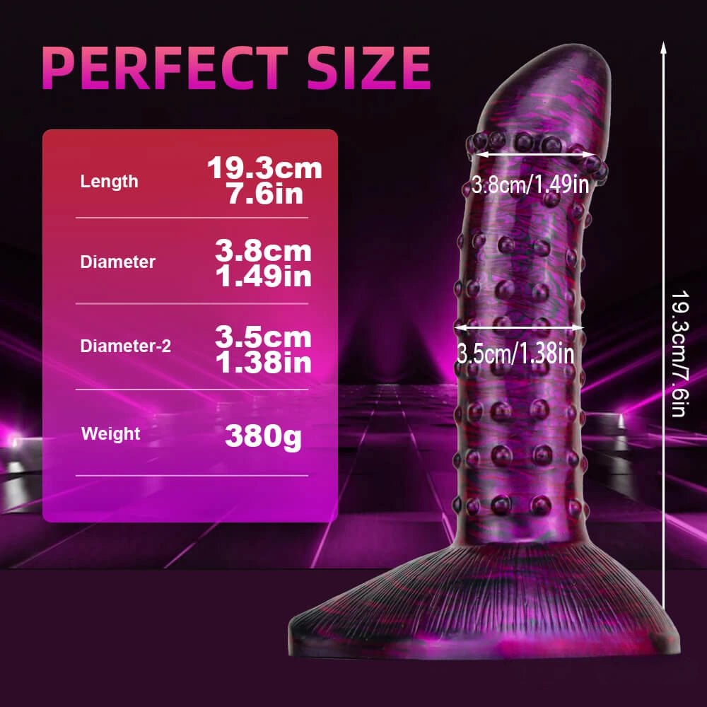 Studded Fantasy Dildo 7.6 in - Textured Suction Cup Toy