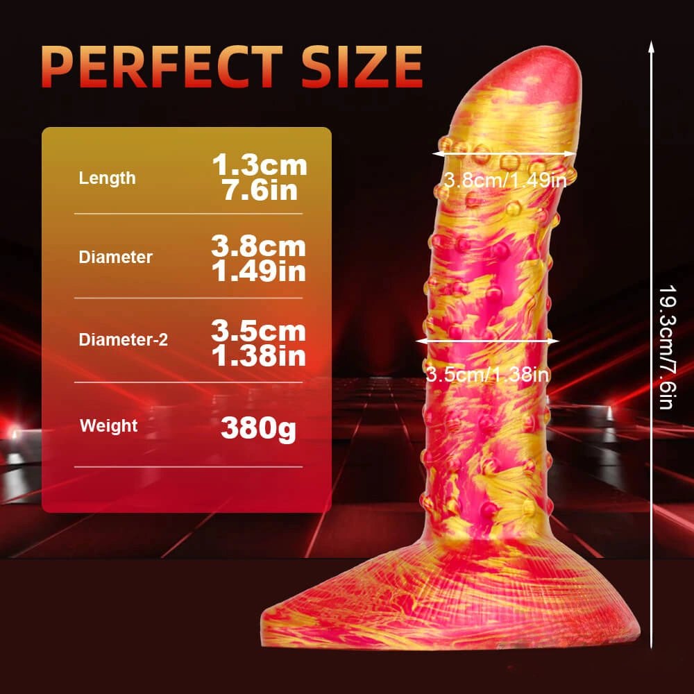 Studded Fantasy Dildo 7.6 in - Textured Suction Cup Toy