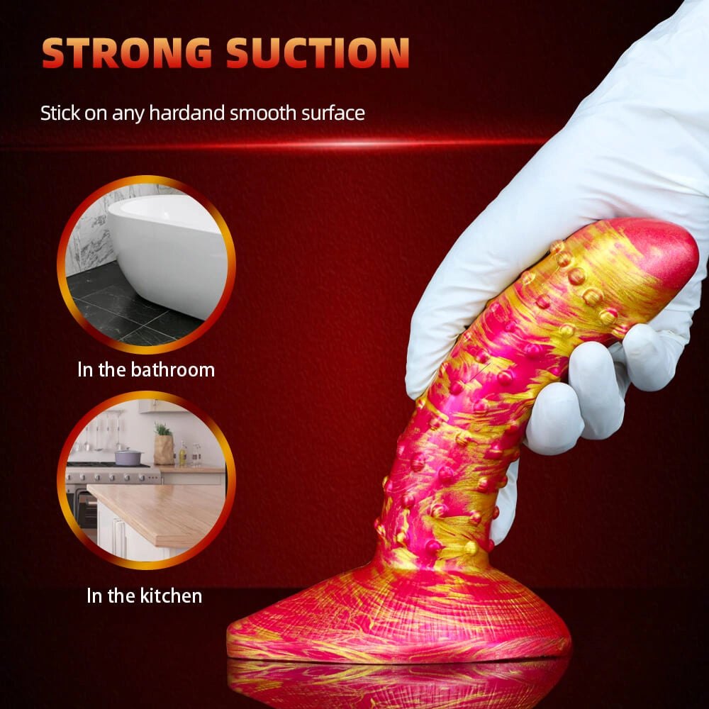 Studded Fantasy Dildo 7.6 in - Textured Suction Cup Toy