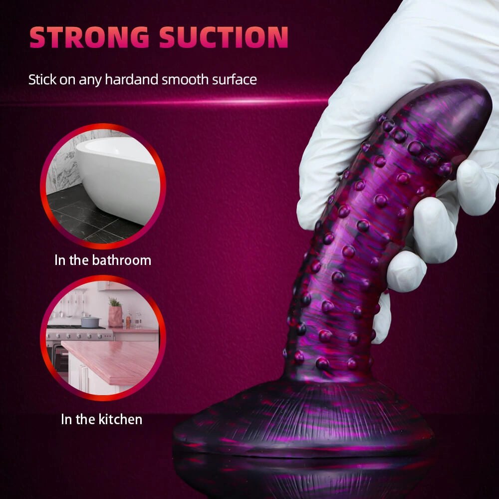 Studded Fantasy Dildo 7.6 in - Textured Suction Cup Toy