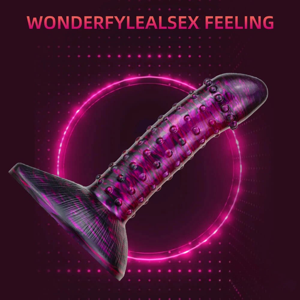 Studded Fantasy Dildo 7.6 in - Textured Suction Cup Toy