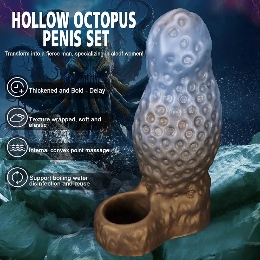Sucker Texture Sleeve - Silicone Fantasy Hollow Sleeve