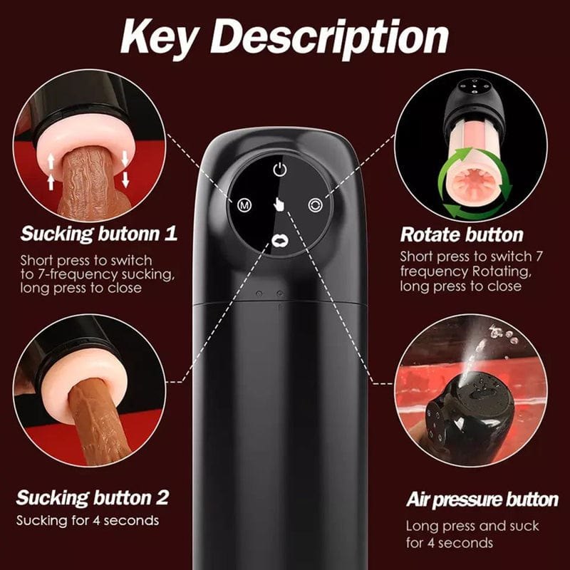 Sucking & Vibrating Male Stroker - Telescopic Male Masturbator