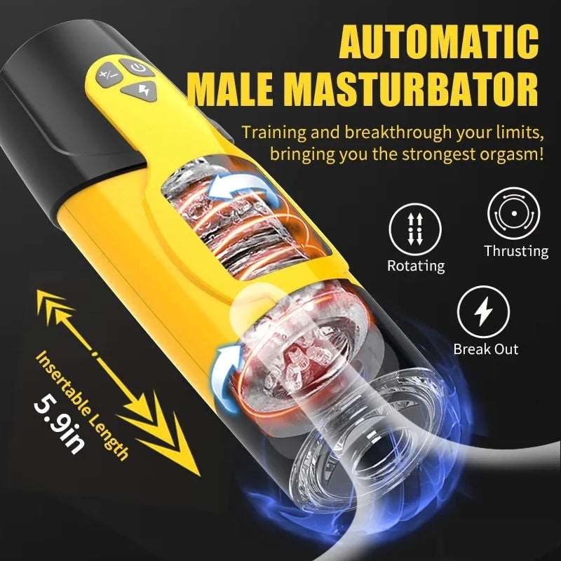 Suction-Base Rotating Masturbator - Ball-Bearing TPE Stroker