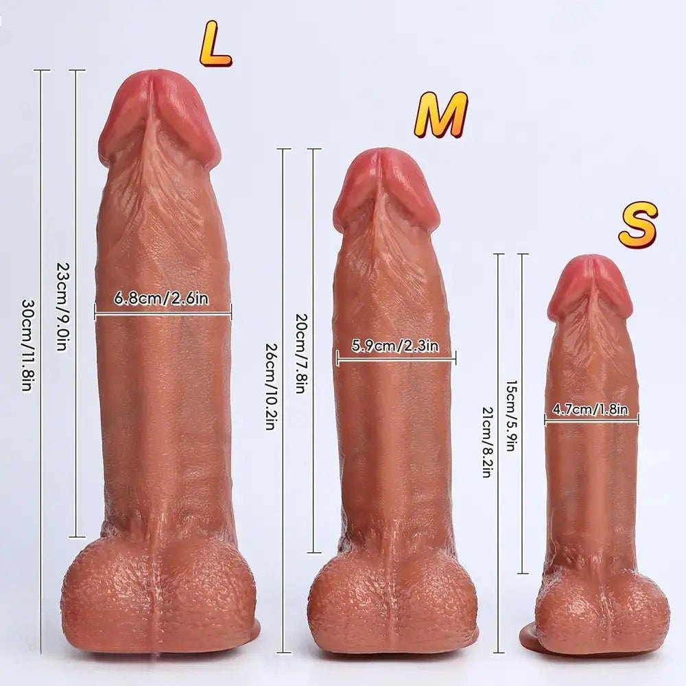 Suction Cup Dildo, 3 Sizes - Silicone Suction Dildo
