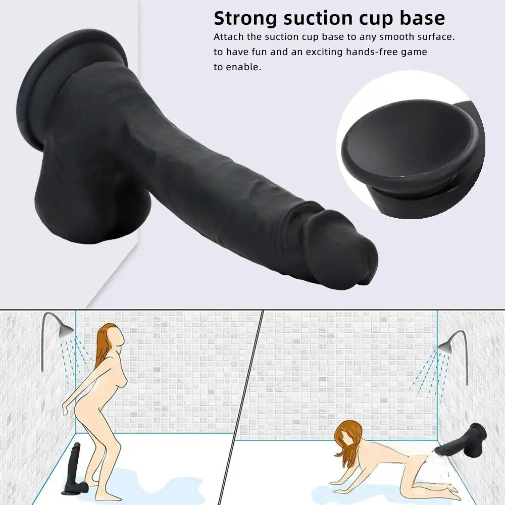 Suction Cup Dildo 8.46 in - Silicone Suction Dildo