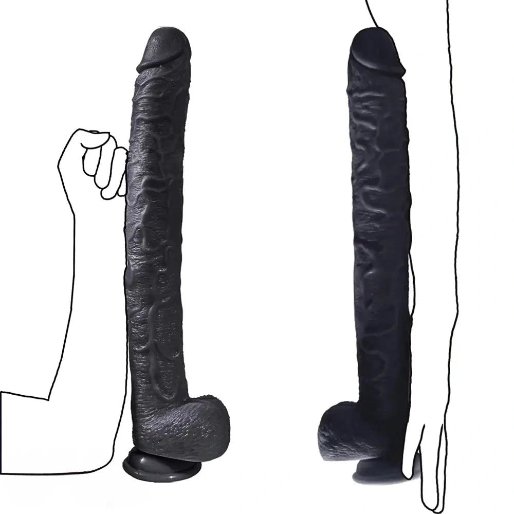 Suction Cup Phallus Dildo 17in - Lifelike Realistic Dildo
