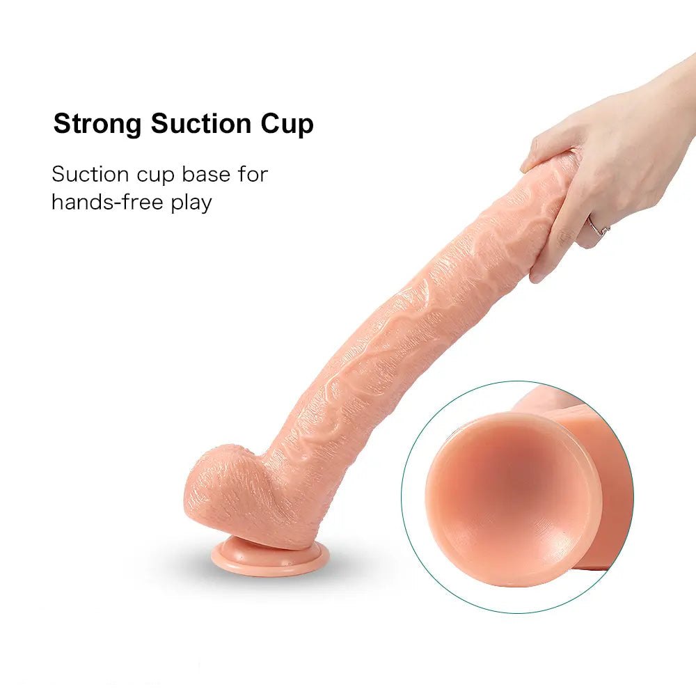 Suction Cup Phallus Dildo 17in - Lifelike Realistic Dildo