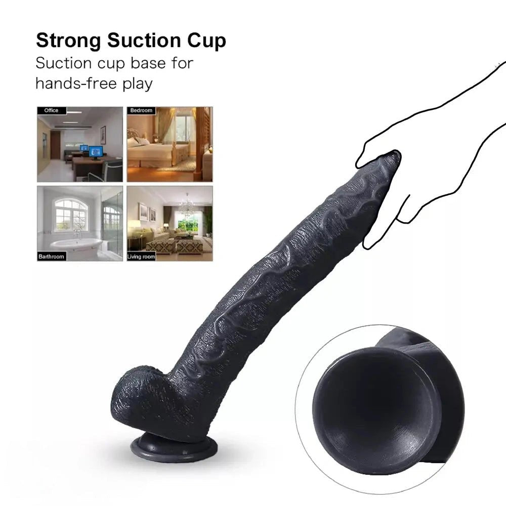 Suction Cup Phallus Dildo 17in - Lifelike Realistic Dildo