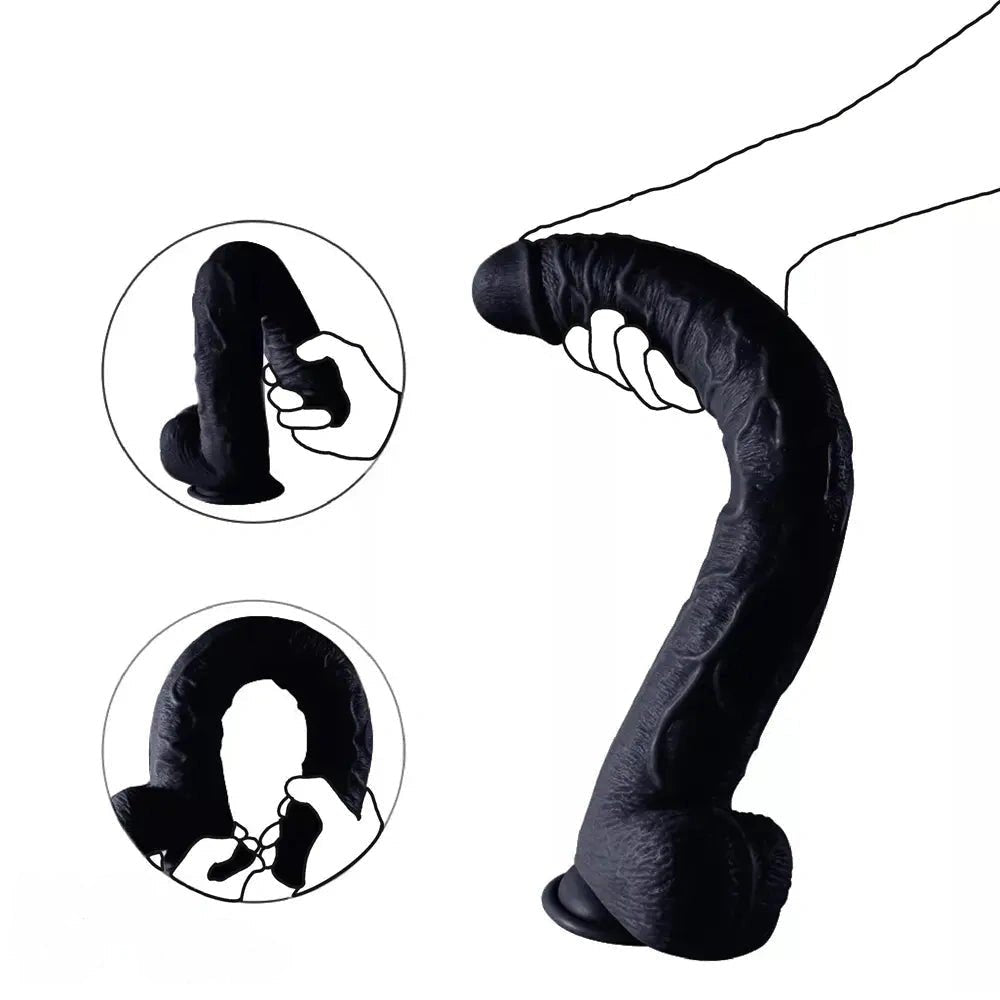 Suction Cup Phallus Dildo 17in - Lifelike Realistic Dildo