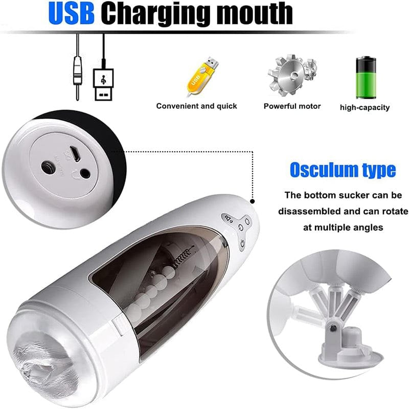 Suction & Rotation Male Stroker - 5-Frequency Male Masturbator
