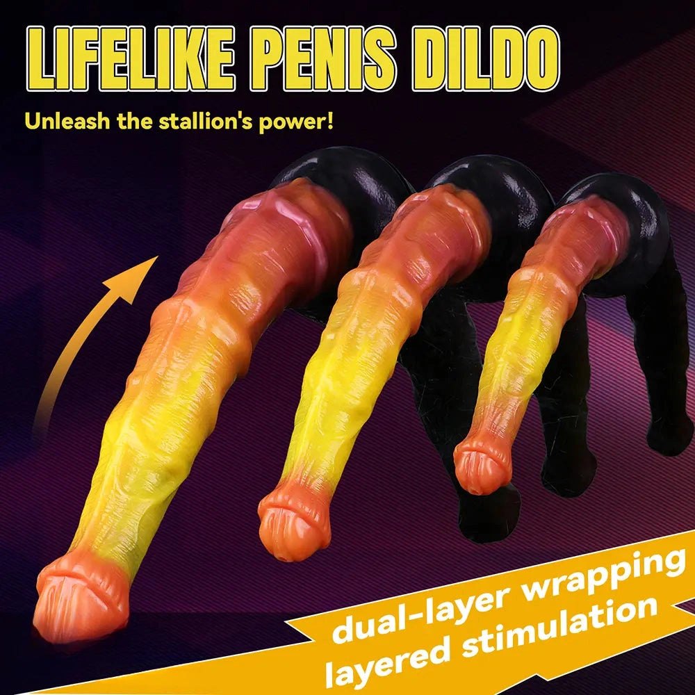 Sunset Ombre Fantasy Dildo - Dragon Dildo In 3 Sizes