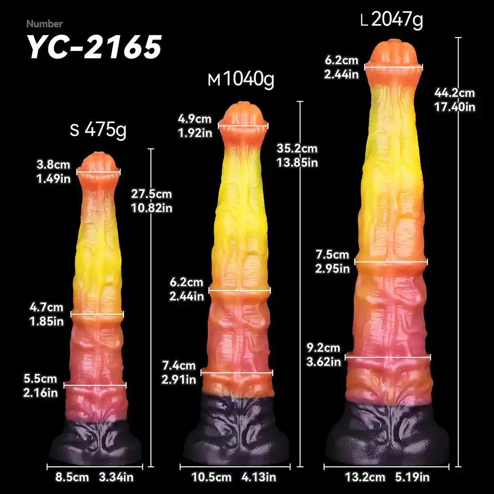 Sunset Ombre Fantasy Dildo - Dragon Dildo In 3 Sizes
