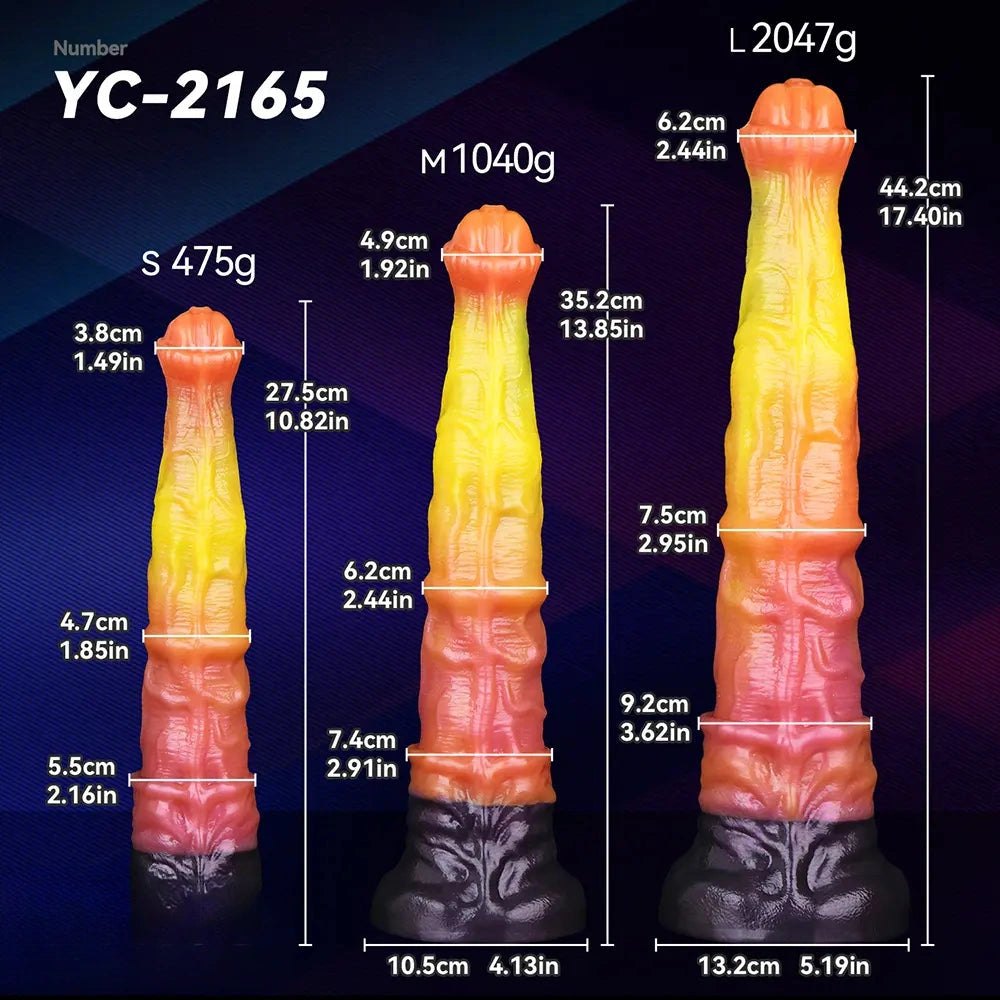 Sunset Ombre Fantasy Dildo - Dragon Dildo In 3 Sizes