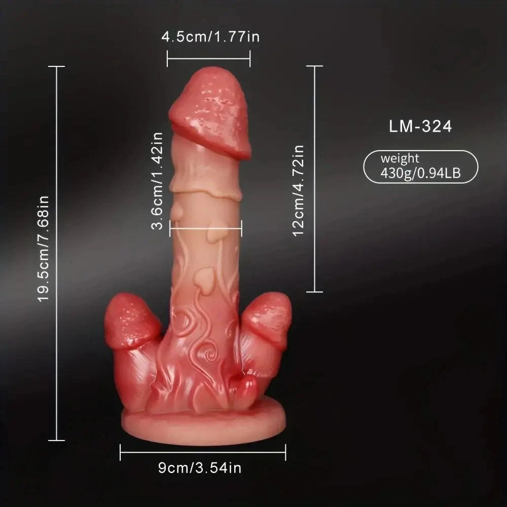 Swirl-Textured G-Spot Dildo - Curved Silicone G-Spot Dildo