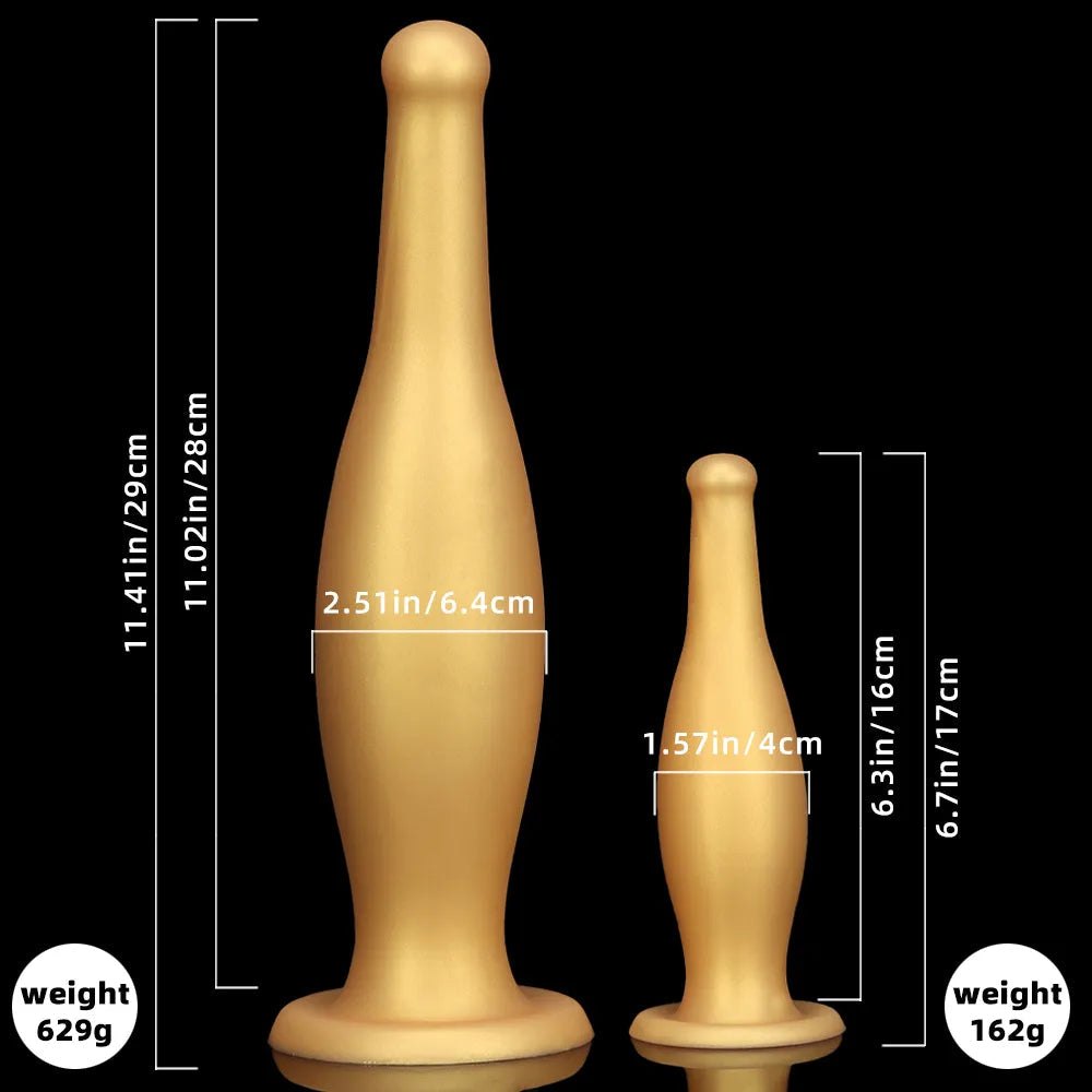 Tapered Gold Silicone Anal Plug S/L - butt plug
