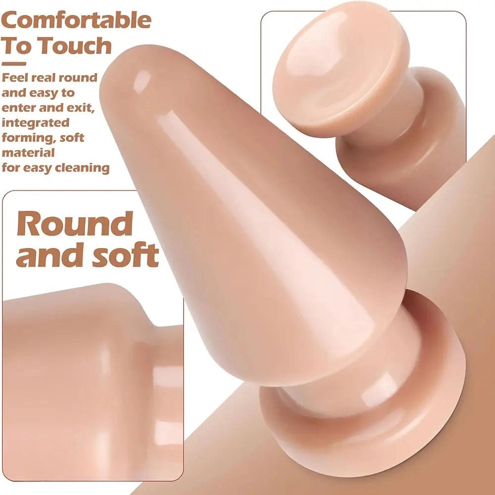 Tapered PVC Anal Dildo - Flared Base Anal Plug Dildo