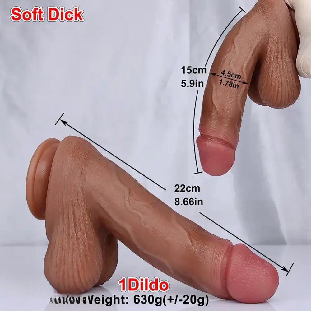 Tapered Realistic Dildo 8.66in - Suction Cup Realistic Dildo