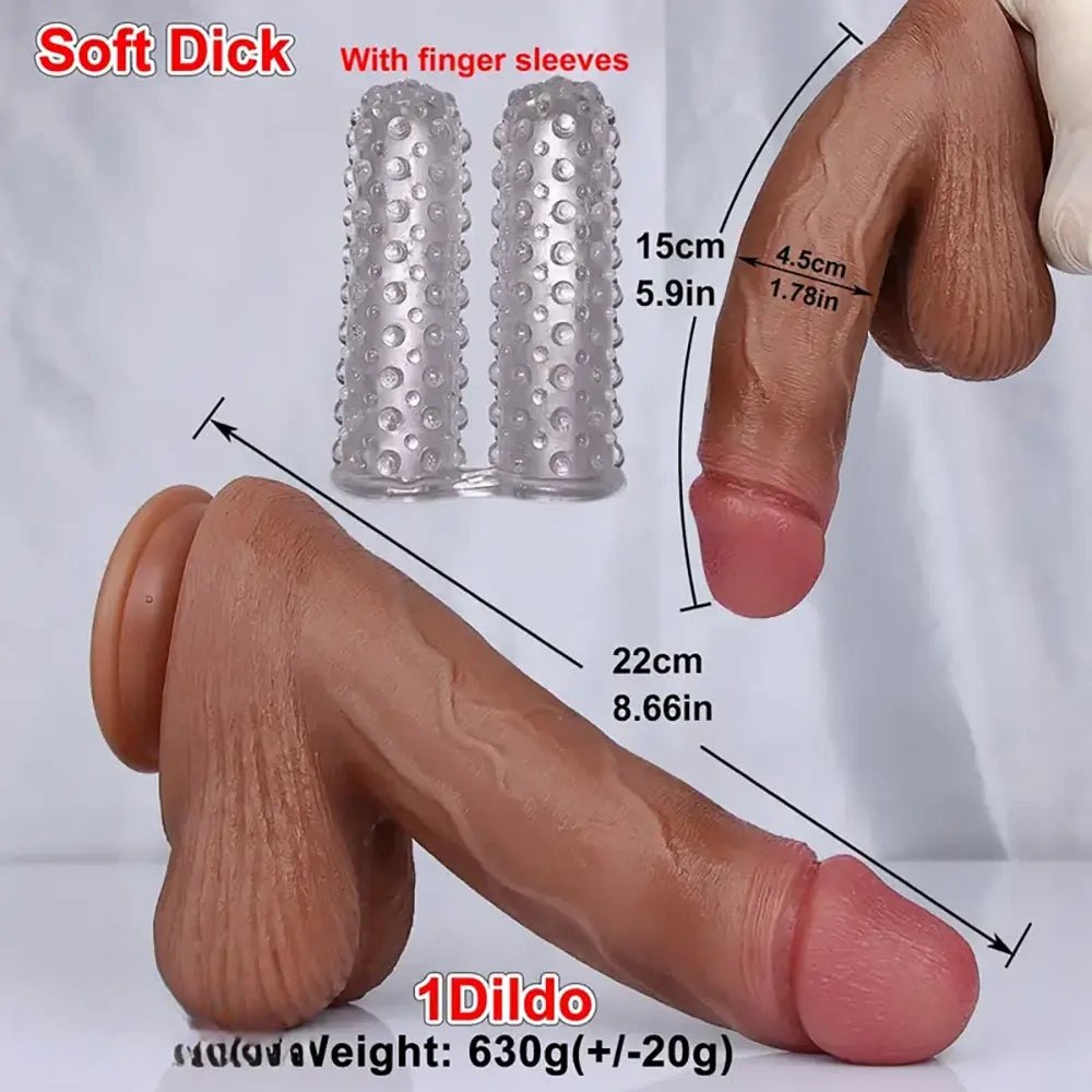 Tapered Realistic Dildo 8.66in - Suction Cup Realistic Dildo