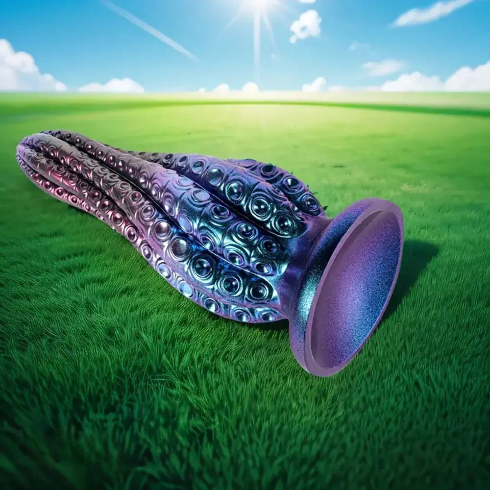 Tapered Ribbed Anal Dildo - Silicone Anal Dildo, Suction Base