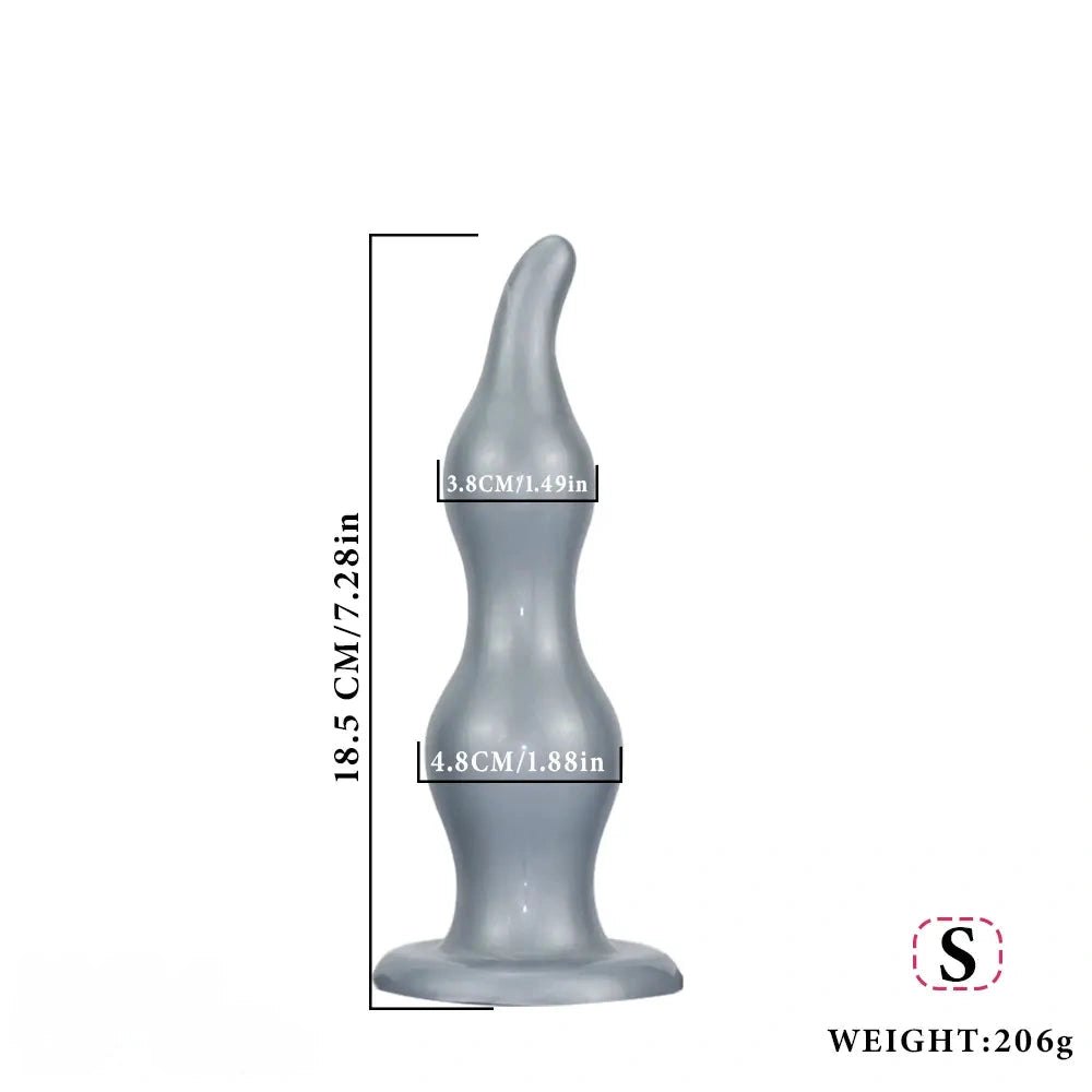 Tapered Ribbed Anal Plug - Gold Silver Butt Plug