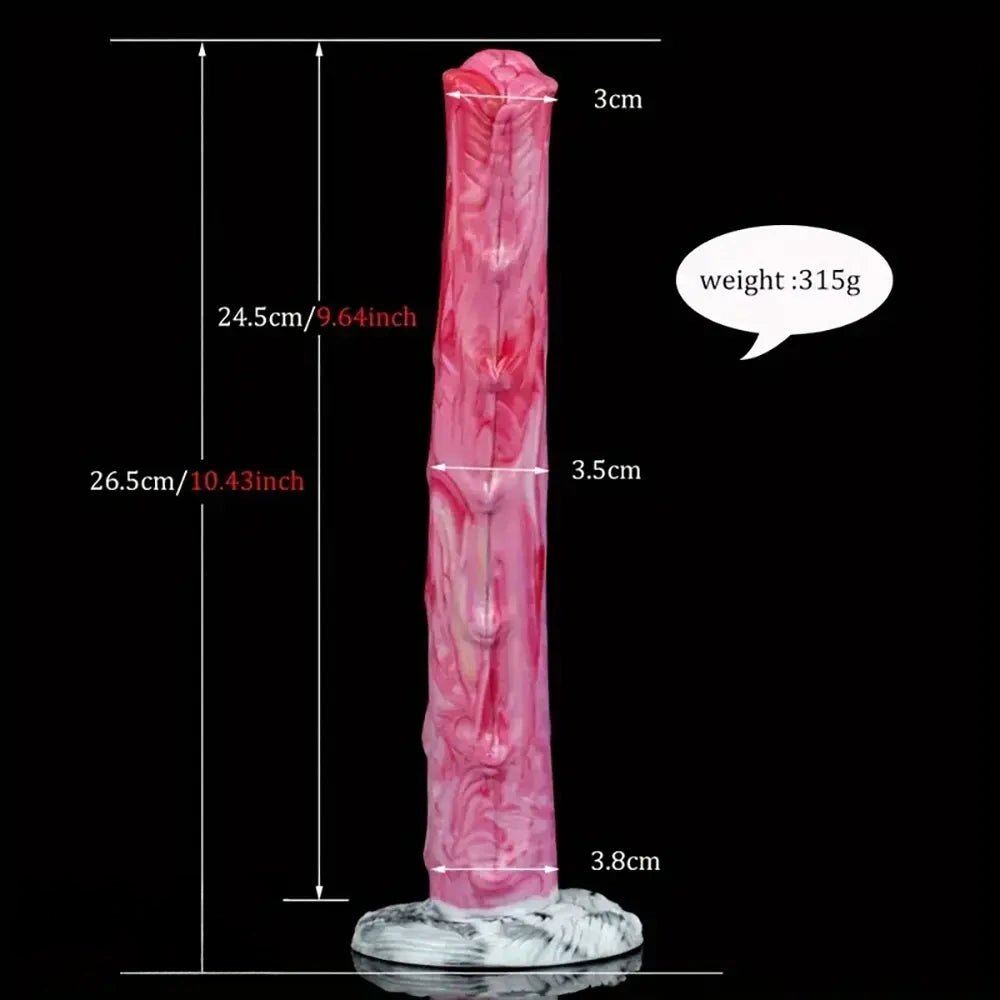 Tapered Textured Silicone Animal Dildo - Horse Dildo