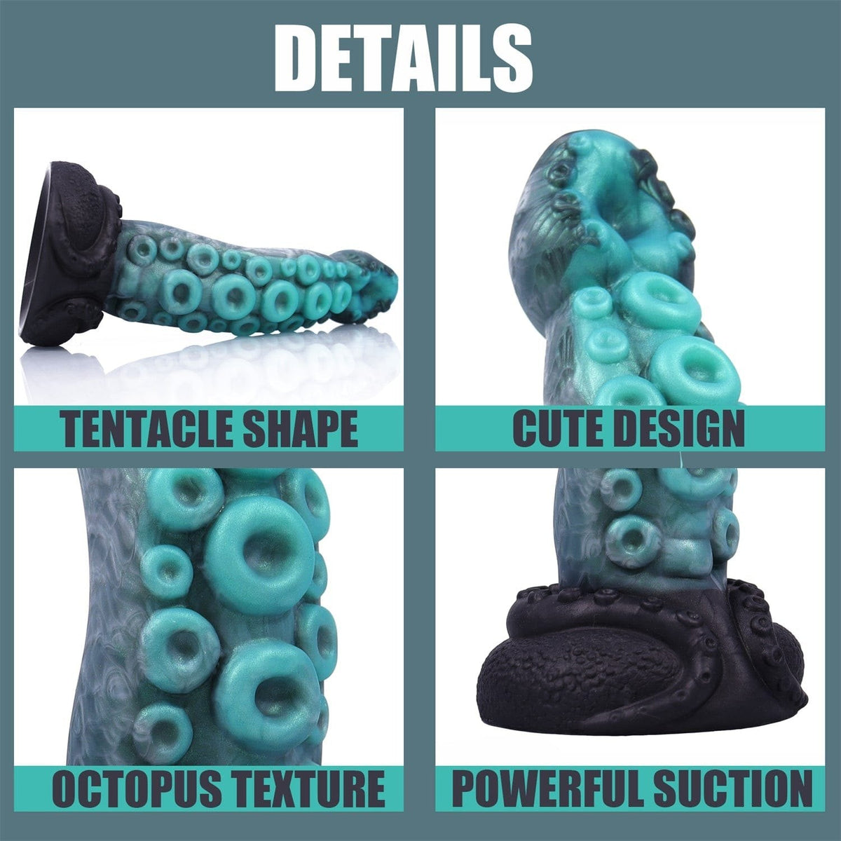 Teal Tentacle Fantasy Dildo - Silicone Tentacle Dildo