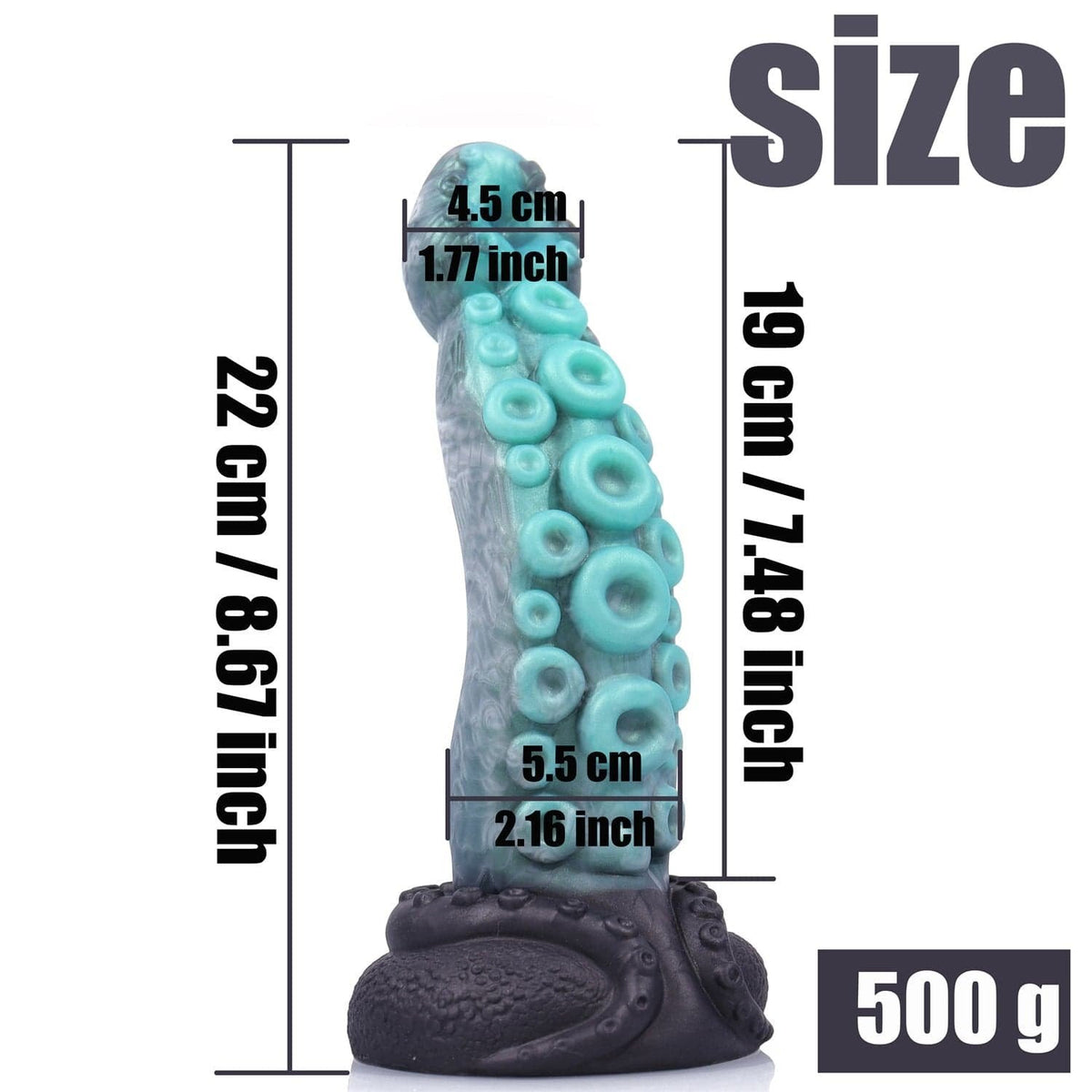 Teal Tentacle Fantasy Dildo - Silicone Tentacle Dildo