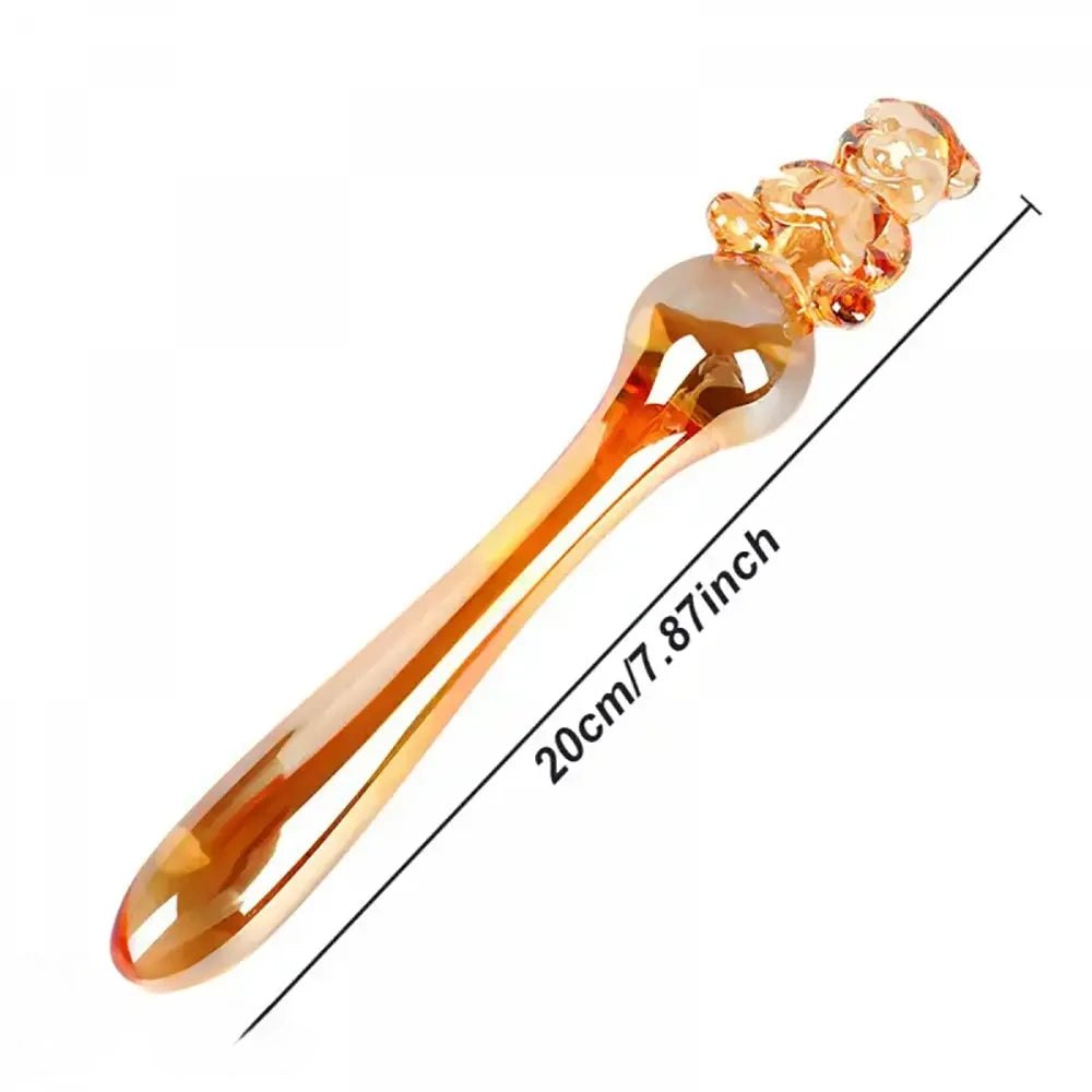 Teddy Bear Glass Massage Wand - Cute Glass Dildo
