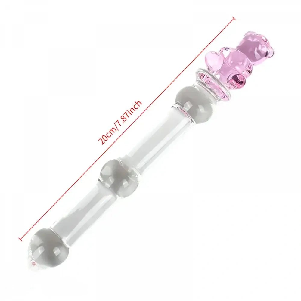 Teddy Bear Glass Massage Wand - Cute Glass Dildo