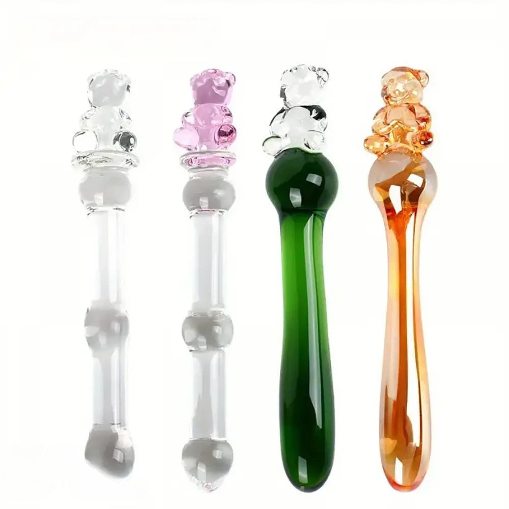 Teddy Bear Glass Massage Wand - Cute Glass Dildo