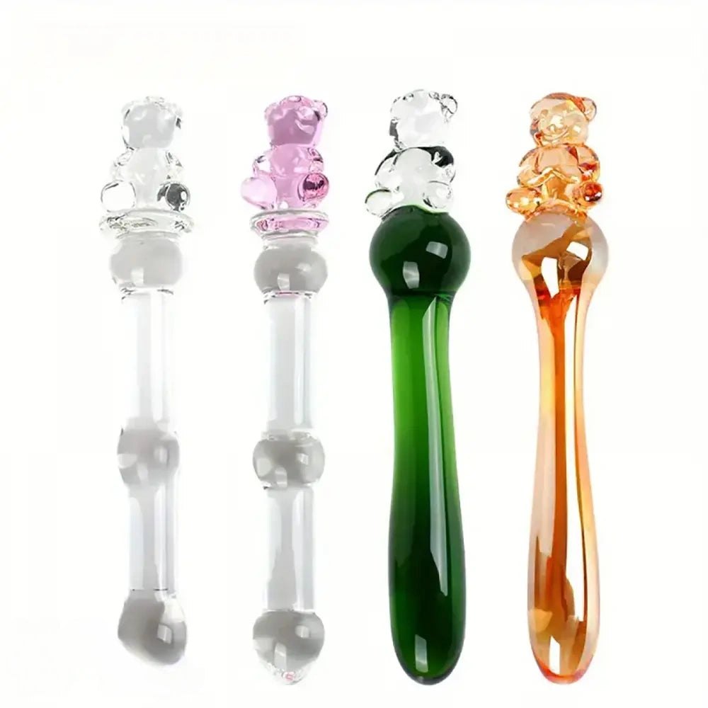 Teddy Bear Glass Massage Wand - Cute Glass Dildo