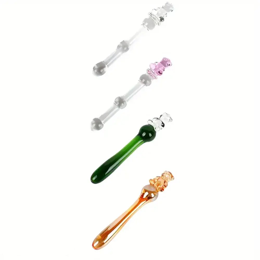 Teddy Bear Glass Massage Wand - Cute Glass Dildo