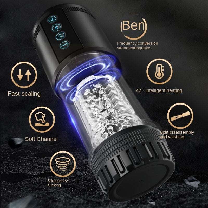 Telescoping Suction Masturbator - Vibrating Male Masturbator