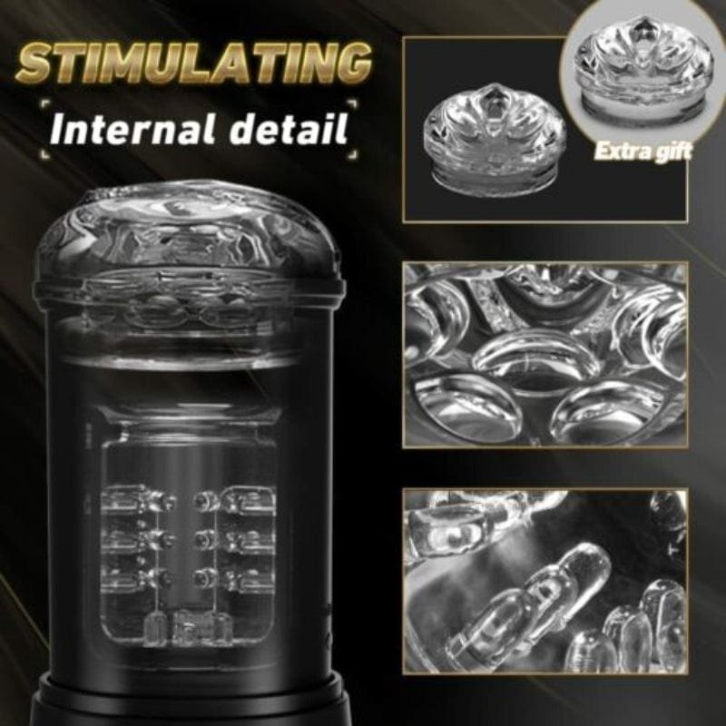 Telescoping Suction Masturbator - Vibrating Male Masturbator
