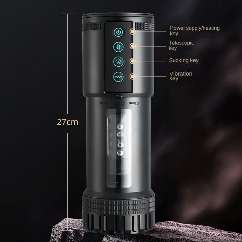 Telescoping Suction Masturbator - Vibrating Male Masturbator