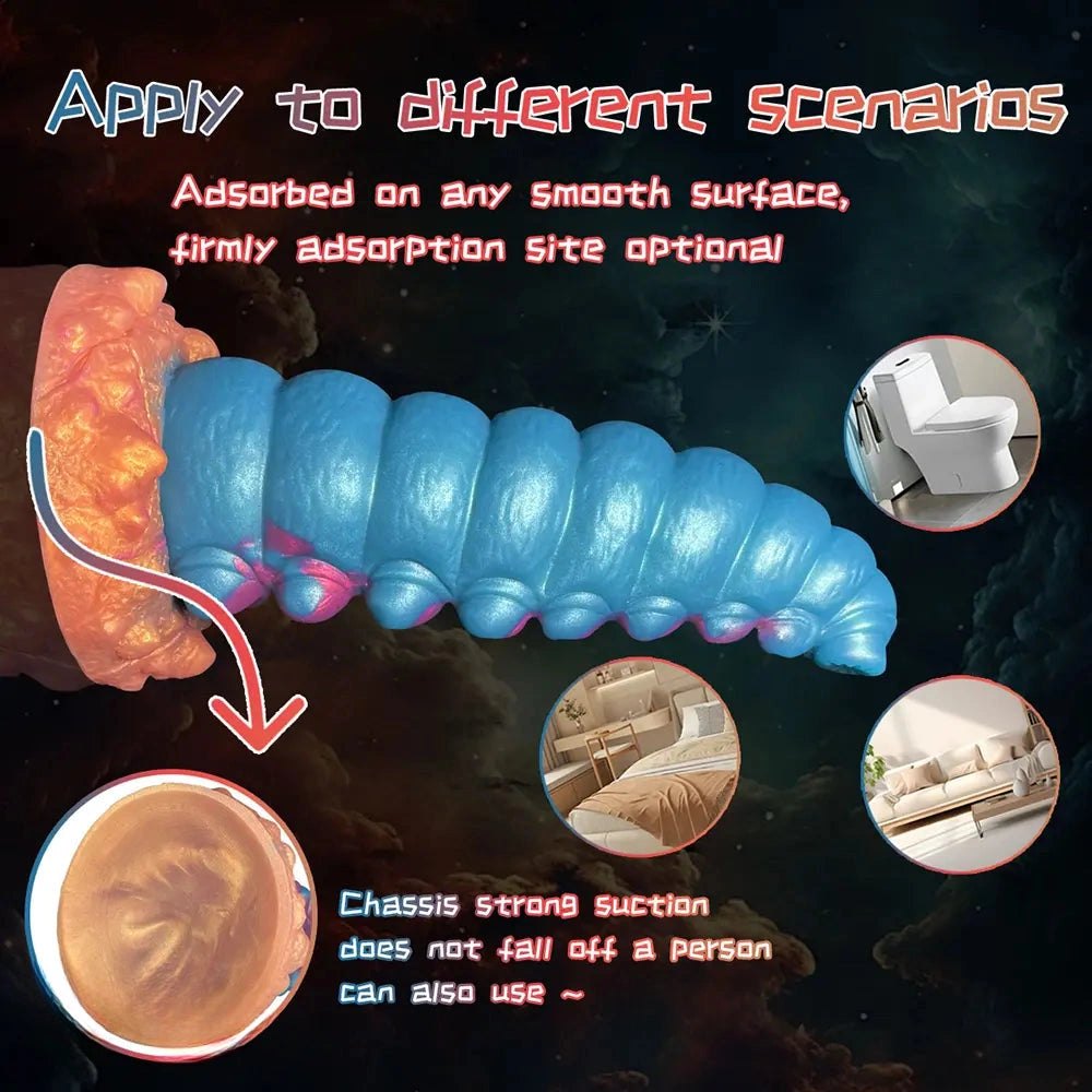 Tentacle Caterpillar Fantasy Dildo - Ridged Silicone Dildo