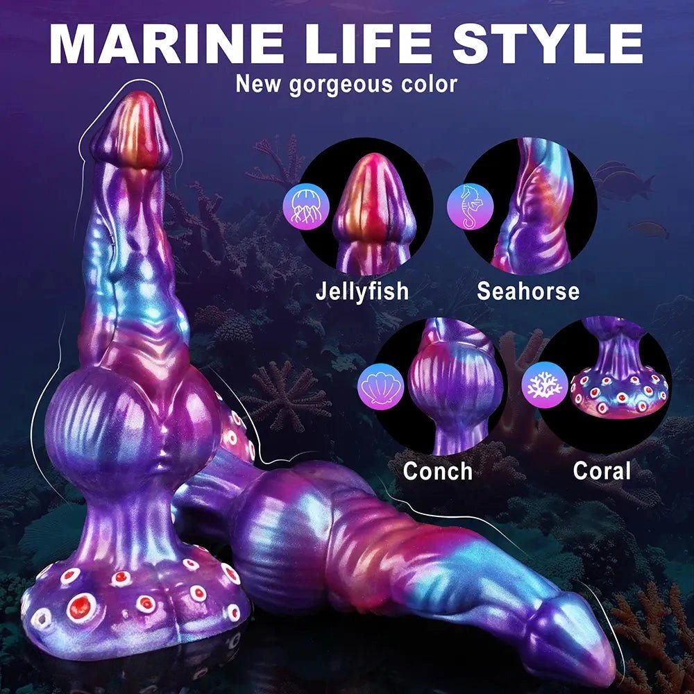 Tentacle Coral Fantasy Dildo 9.25 In - Knotted Sea Creature