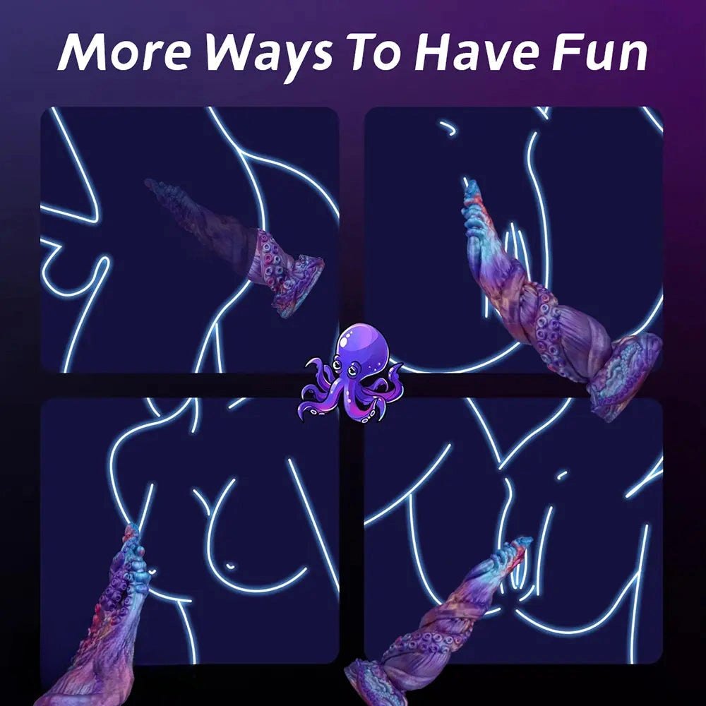 Tentacle Fantasy Dildo 9.84in - Purple Fantasy Dildo