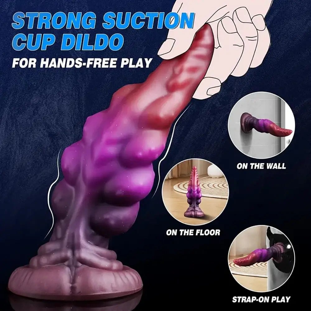 Tentacle Horn Fantasy Dildo 8 In - Silicone Monster Dildo