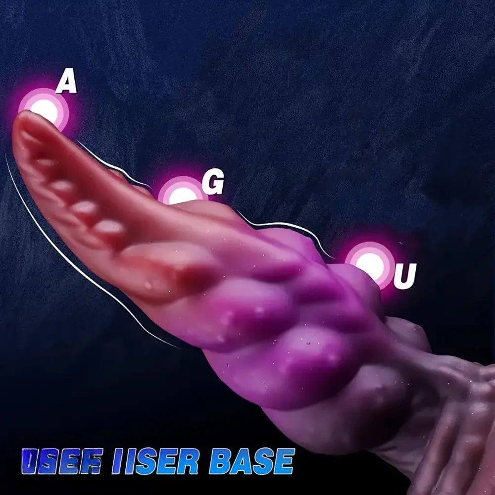 Tentacle Horn Fantasy Dildo 8 In - Silicone Monster Dildo