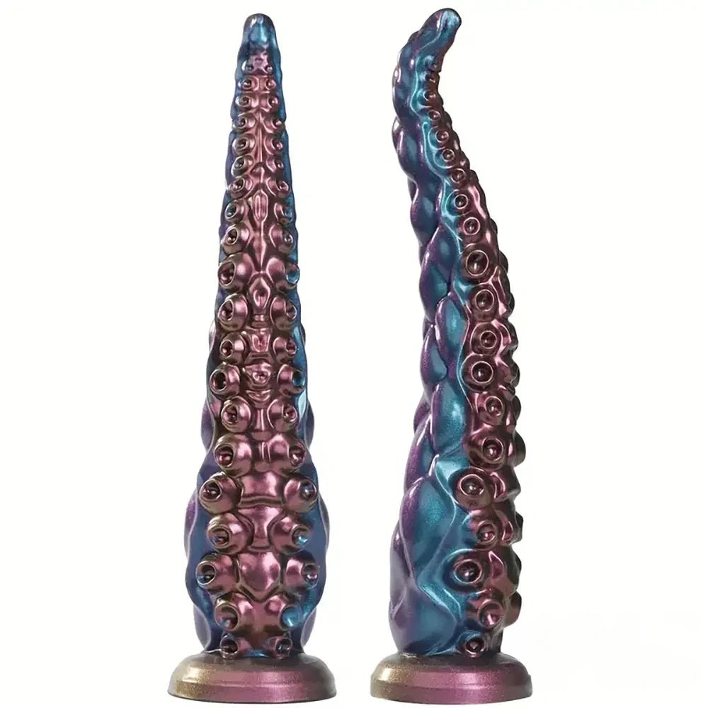 Tentacle Silicone Fantasy Dildo - Curved Suction Cup Base
